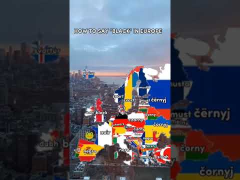 How to say "Black" In Different Europe Countries?! | #europe #countries #black #language #shorts
