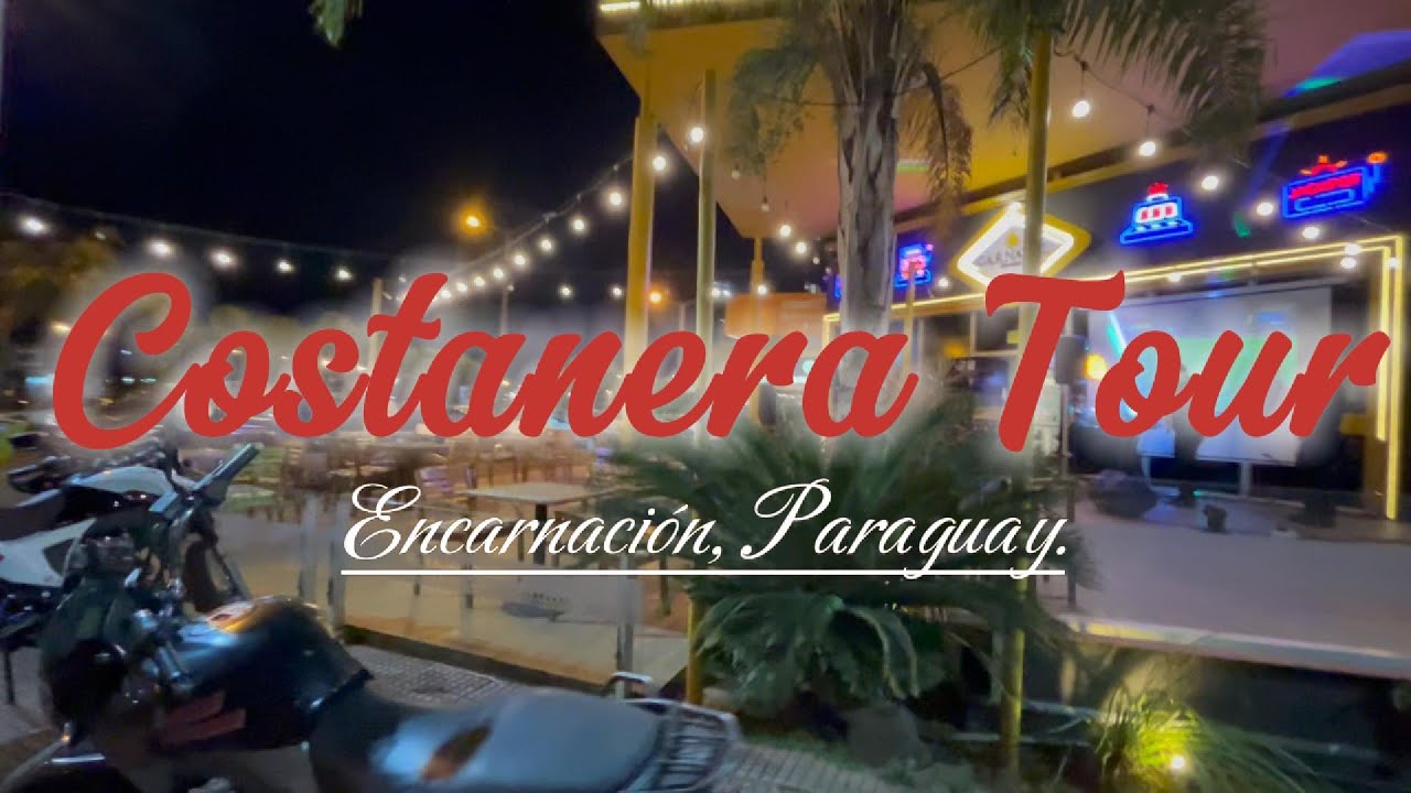062 La Costanera de Encarnación, Paraguay DE NOCHE te va a ENAMORAR  🎵🌇🎰🍹
