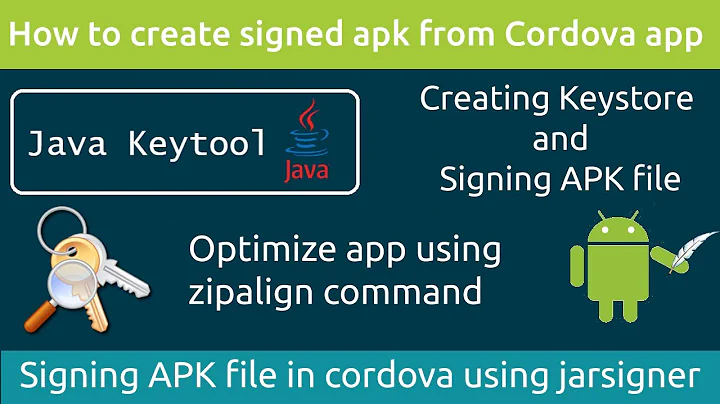 2. Cordova Android App Signing Apk | Java Keystore keytool | zipalign apk | Apk release build file