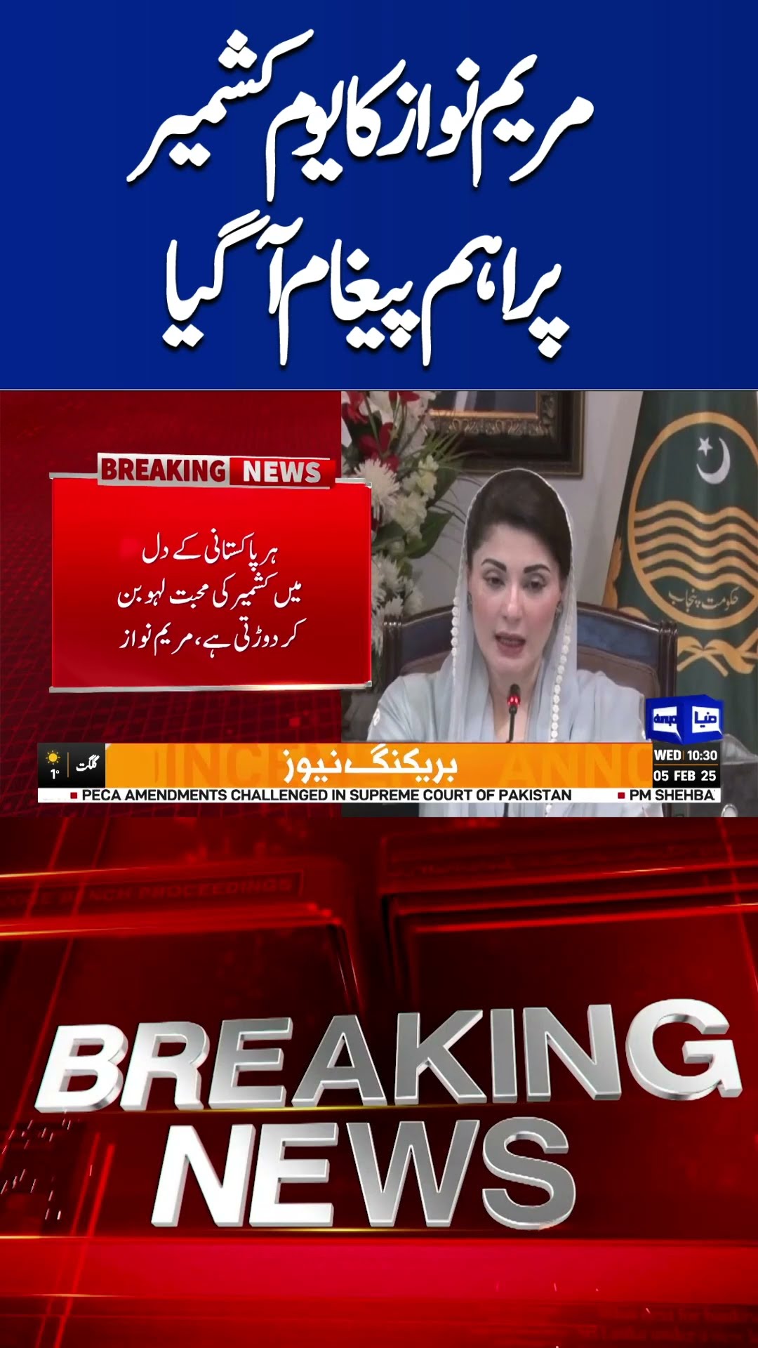 Maryam Nawaz’s Powerful Message on Kashmir Day | Dunya News #shortsviral #viralvideo
