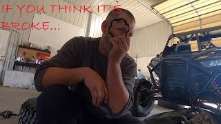 If something doesn't feel right, it might be BROKE!!! RZR front diff inspection and found carnage