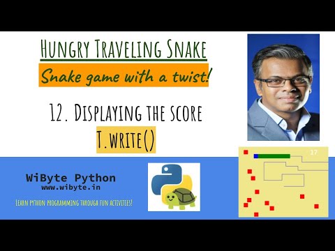 12. Hungry Traveling Snake : Displaying the SCORE as the food is eaten