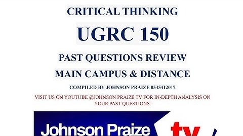SOLVING UGRC150 PASCO - PART FOUR (4)_ FORTY QUESTIONS CRITICAL THINKING SOLVED
