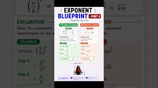 Exponent Blueprint Part 4 (Final Part) | Fractional Exponents &amp; Power of a Quotient #shorts