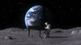 4K Loop Astronaut Playing Piano on The Moon | Live Wallpaper | Stocklate