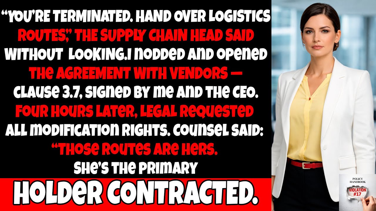 She Fired Me for My Routes — Then Legal Discovered Clause 3.7 I Co-Signed with the CEO
