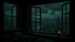 Peaceful Window Rain in Outside a Cozy Bedroom | Night Ambience for Sleeping