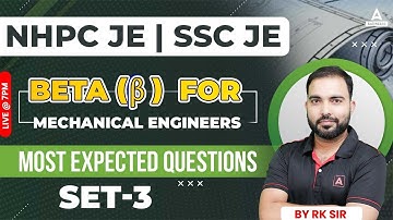 Most Expected Questions #3 | NHPC JE/SSC JE Mechanical Engineering | By RK Sir