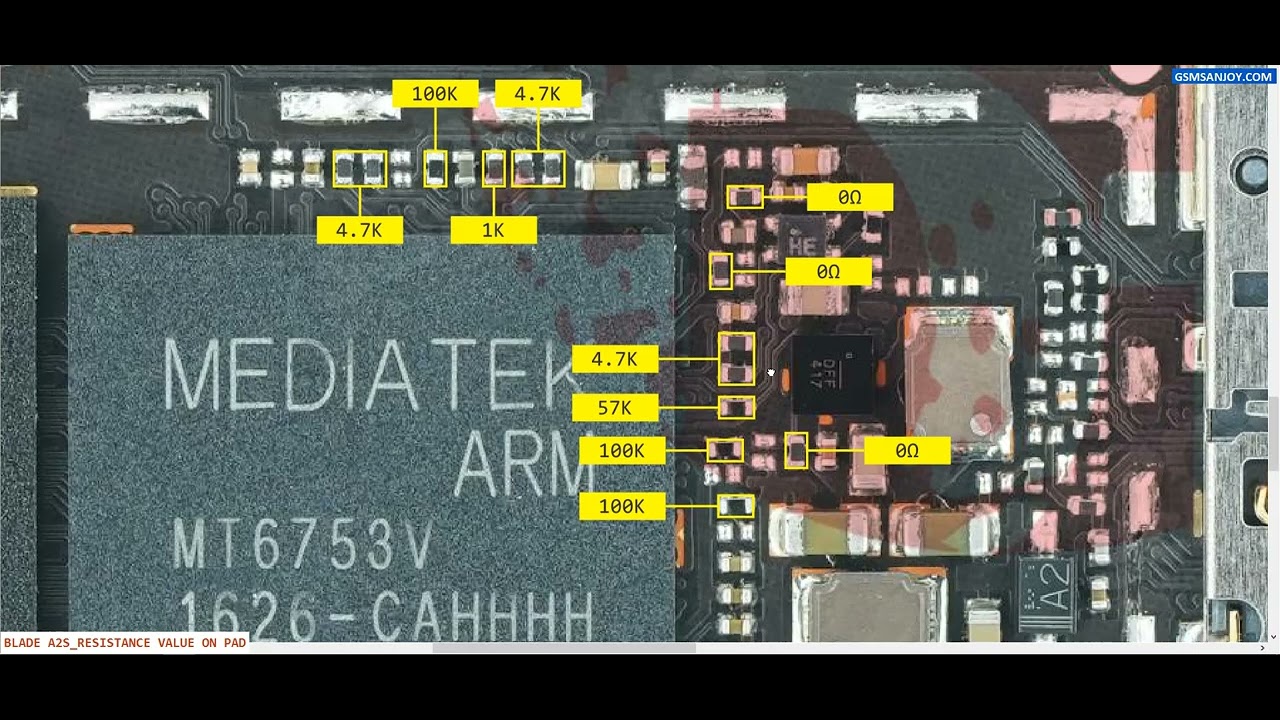 ZTE BLADE A2S Resistance value on pad Diagrams By GsmSanjoy - YouTube
