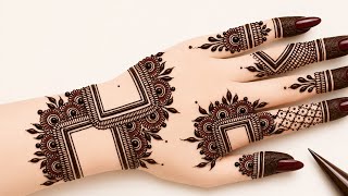 Square mehendi design for back hand | easy arabic mehndi design | new stylish mehndi | mehndi design