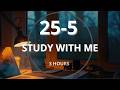 Study With Me at a Rainy Desk ☕ 25/5 Pomodoro Timer (3 Hours)