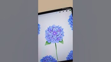 SIMPLE Way to Paint Hydrangea 🪷 Easy Steps! #procreate #shorts #art