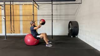 Swiss Ball Med Ball Overhead Toss