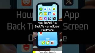 How to ADD App Back To Home Screen On iPhone
