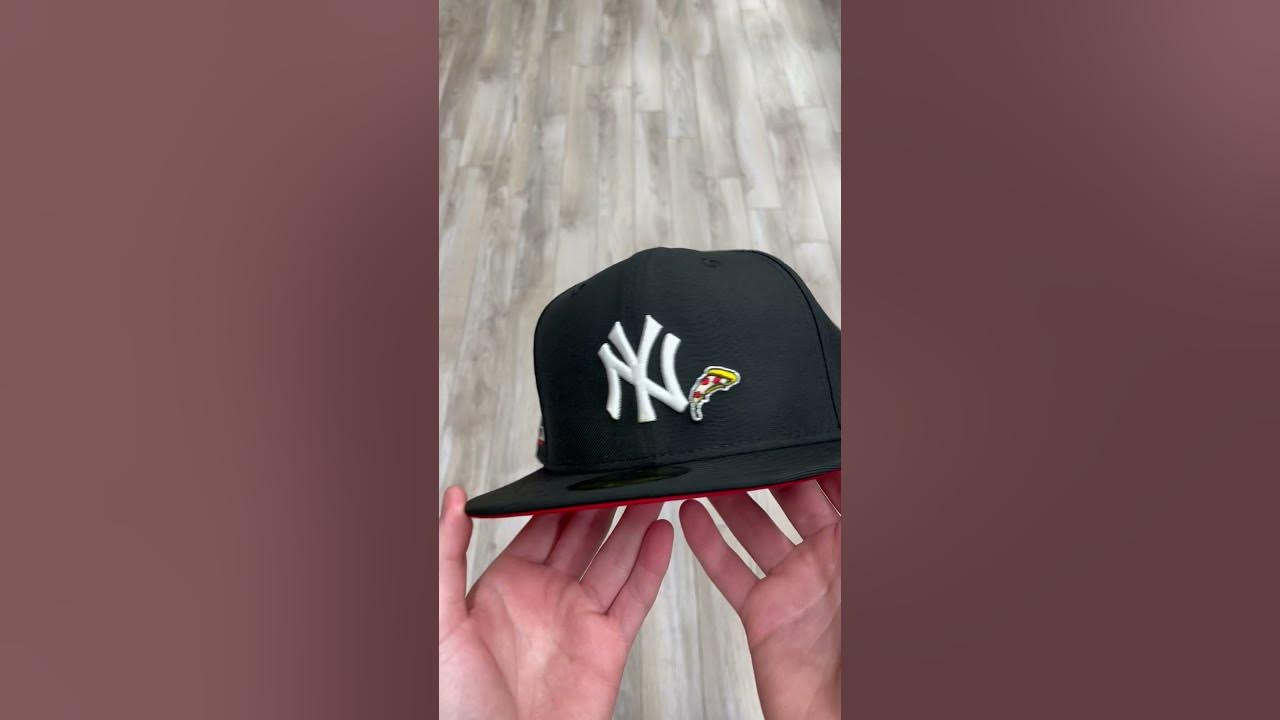 PIZZA New York Yankees 27 World Championships New Era 59Fifty Fitted Hat  BLACK Red Under Brim - YouTube