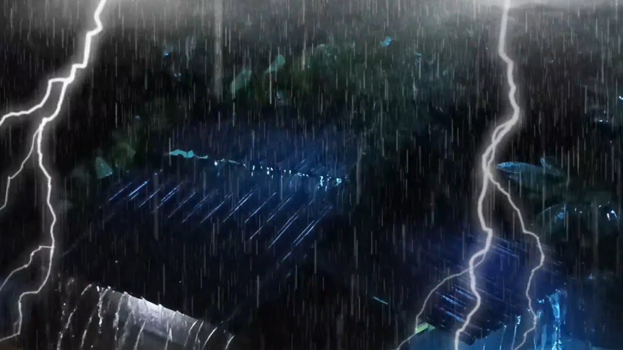 heavy Rain and powerful thunderstorms at night quickly eliminate ...