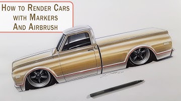 How to Render Cars with Markers & Airbrush - Tips & Technique w/ Pinstripe Chris