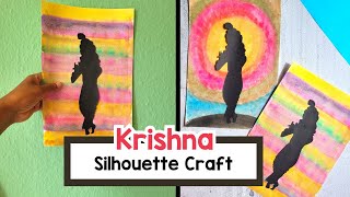 Krishna Silhouette Craft | Krishna painting for Janmashtami