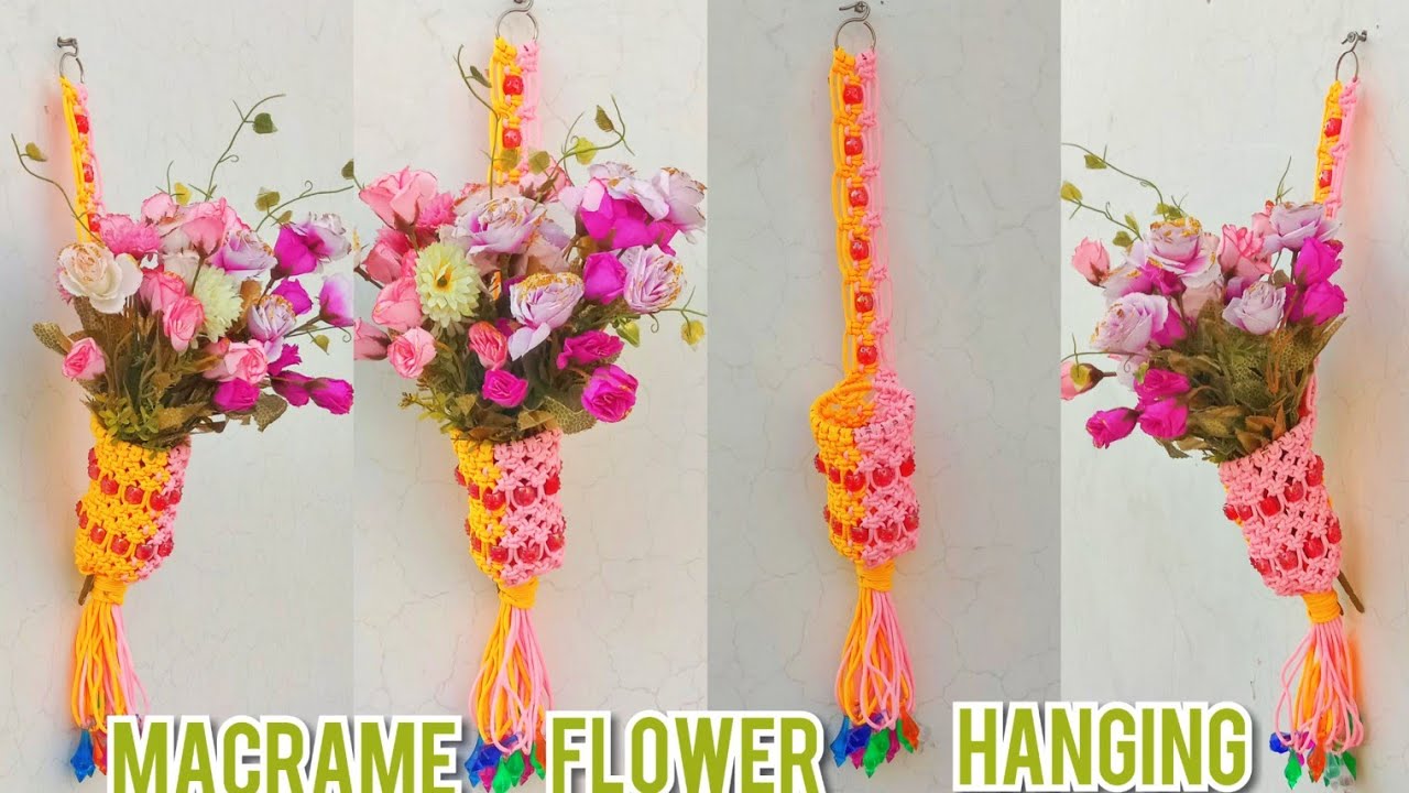 How to make macrame flower wall hanging - YouTube