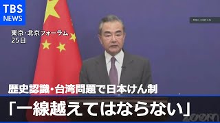 中国・王毅外相「一線越えてはならない」と歴史認識・台湾問題で日本けん制
