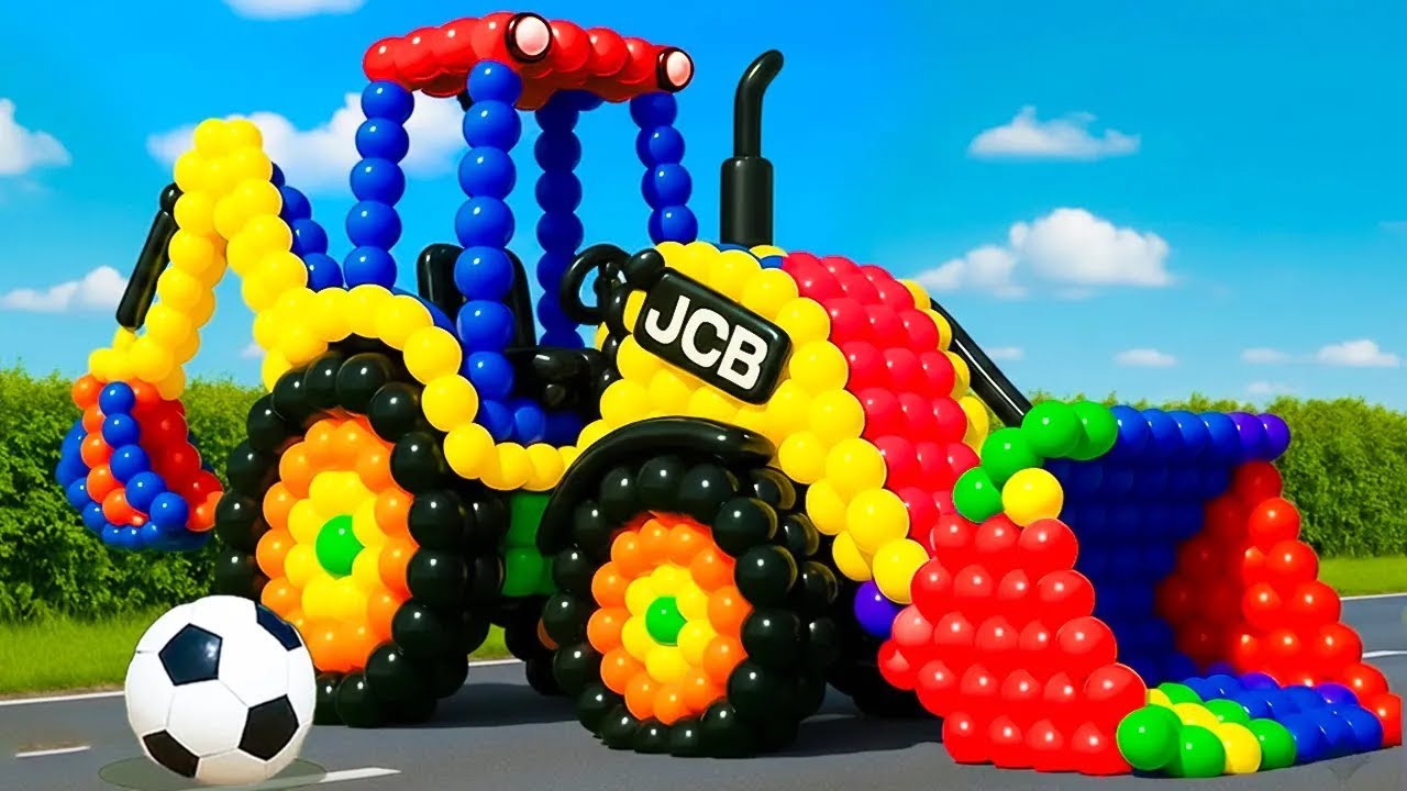 The mascot vibrato assistant JCB and Tractor placed on the football field is popular, co-produced