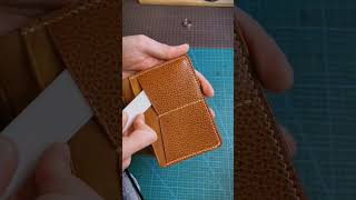 Made myself a passport holder in Dollaro leather. Leathercraft of travel accessories.