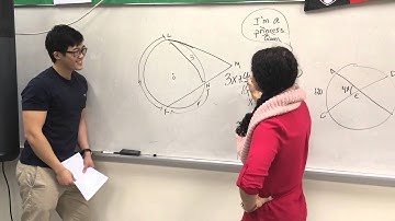 Inside and outside angles in a circle