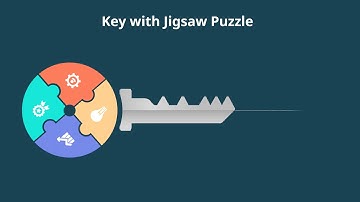 Key and Pencil Puzzle Infographic Diagram Animated PPT
