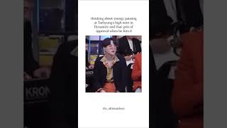 The way yoongi paused at Taehyung's high Note💜💜#suga#taehyung#bts#youtubeshorts