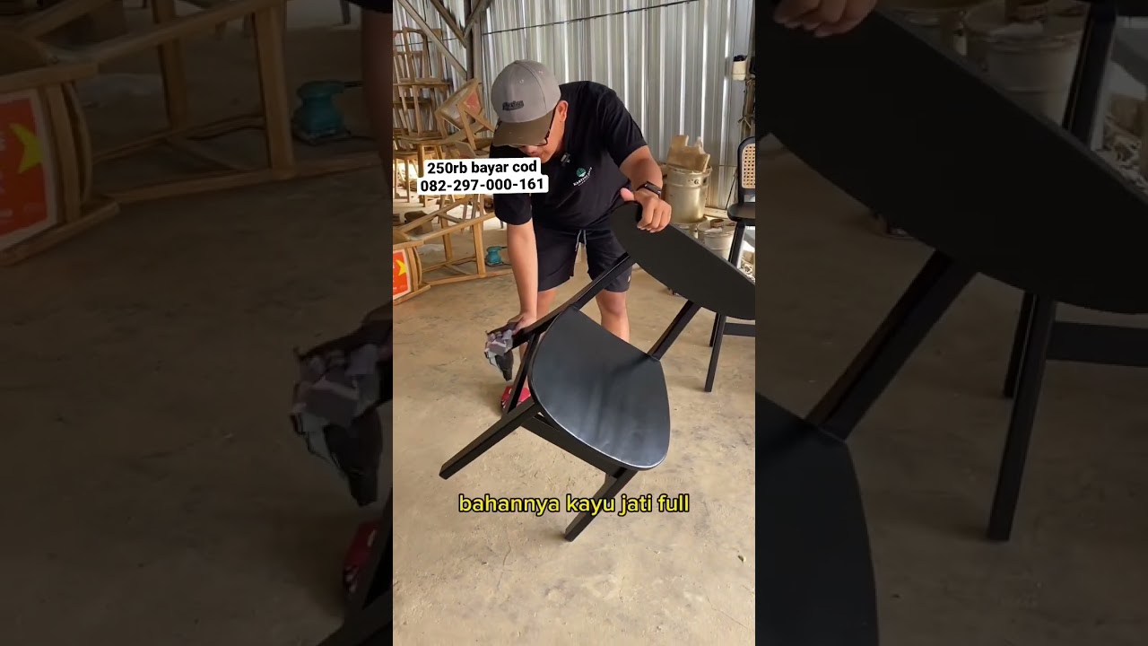 Kursi cafe ropan kayu jati warna hitam minimalis harga super murah produk berkualitas