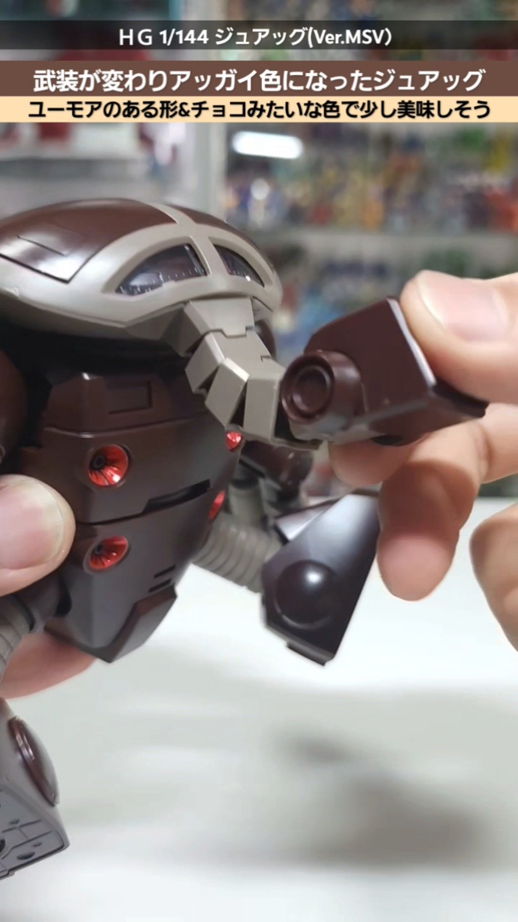 ガンプラ　HG　ジュアッグ　アッガイ×2 ジュアッグ+アッガイで、ジュアッガイ、完成です。バックパック