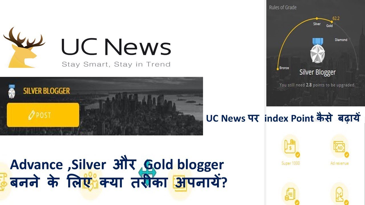 UC News पर index Point कैसे बढ़ायें और account upgrade kaise kren