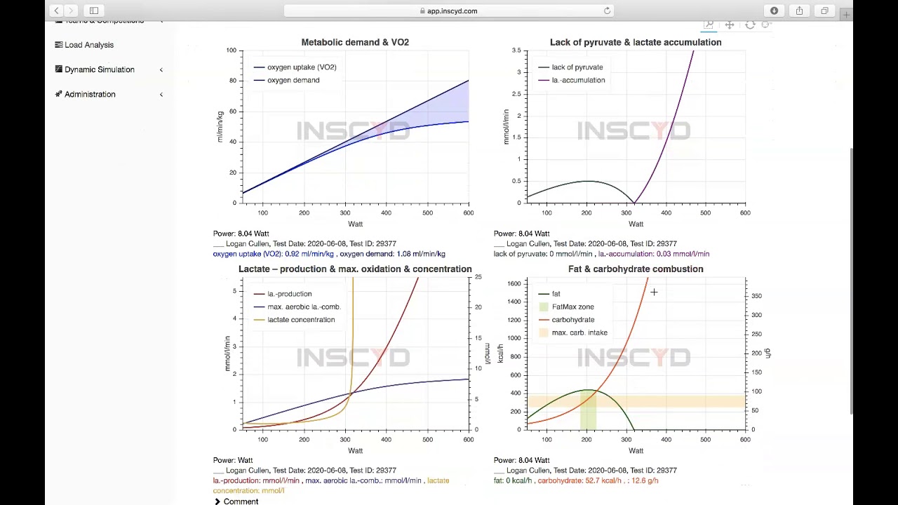 INSCYD Testing Example Athlete Report