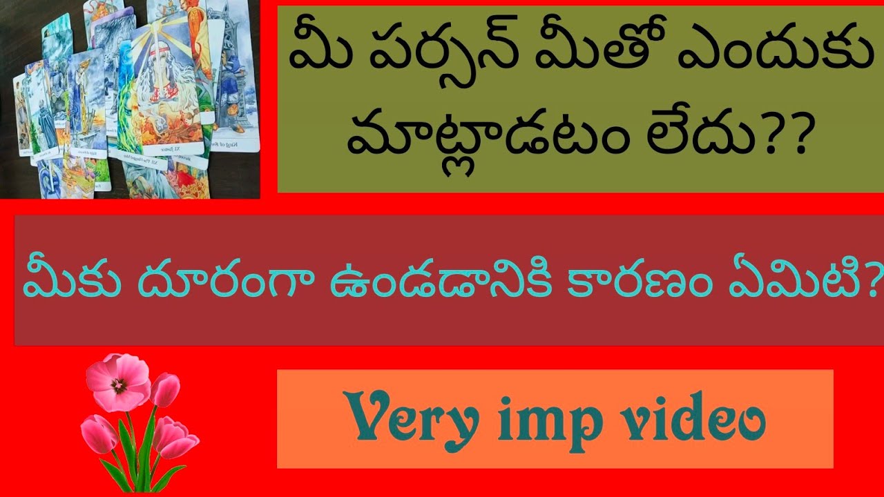 💌మీ పర్సన్ మీతో ఎందుకు మాట్లాడటం లేదు??మీకు దూరంగా ఉండడానికి కారణం ఏమిటి??