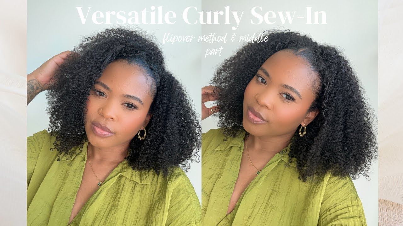 Versatile Flip over Sew-In feat. Curls Queen Water Jerry Curl 18 inch