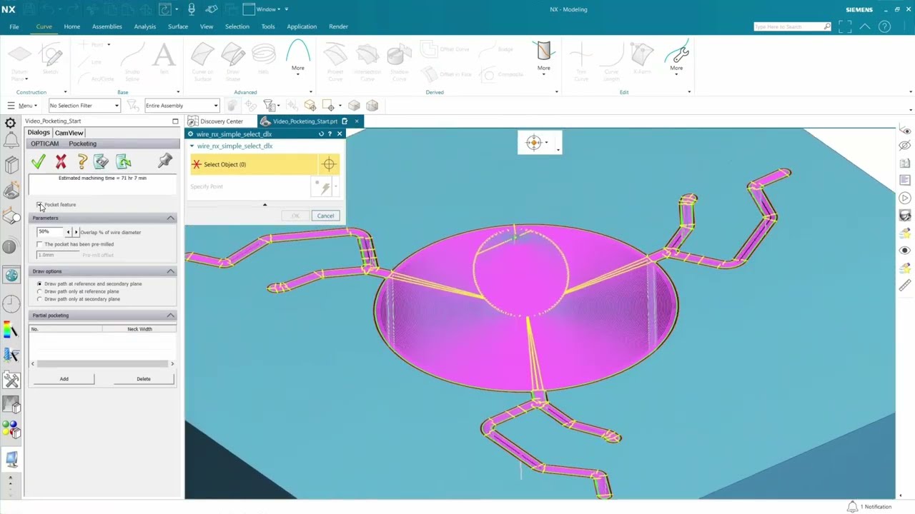 No-core Pocketing in NX CAM Wire EDM
