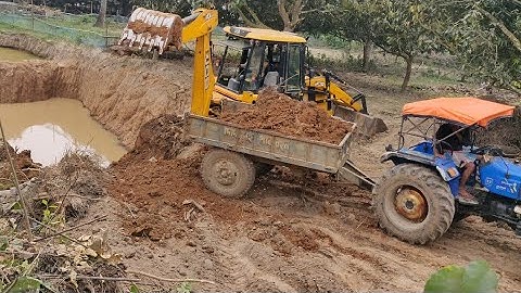 JCB 3dx Xpert loading Field Mud | Eicher 485 Tractor | Mahindra 275 Di | Powertrac 434 #jcb#tractor