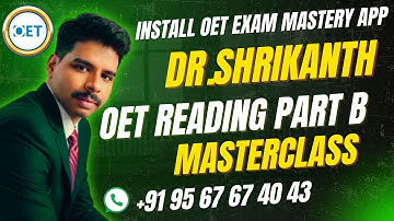 OET Reading Part B - Recorded Lecture - By Dr.Shrikanth _ 16th July 2025