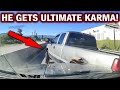 IDIOT TRYING TO CUTS OFF GETS SMASHED