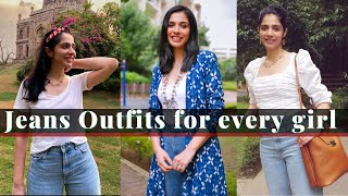 Jeans Outfits for EVERY BODYTYPE! Casual Looks for College 📚 or Weekends 💃🏽🐒