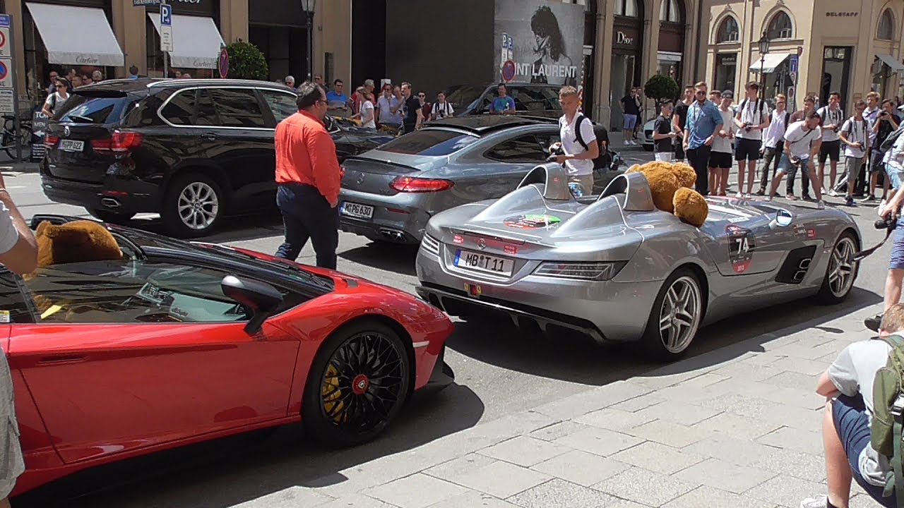 Gercollector's SLR Stirling Moss / Aventador SV / 675lt | Start Up + Acceleration | Munich