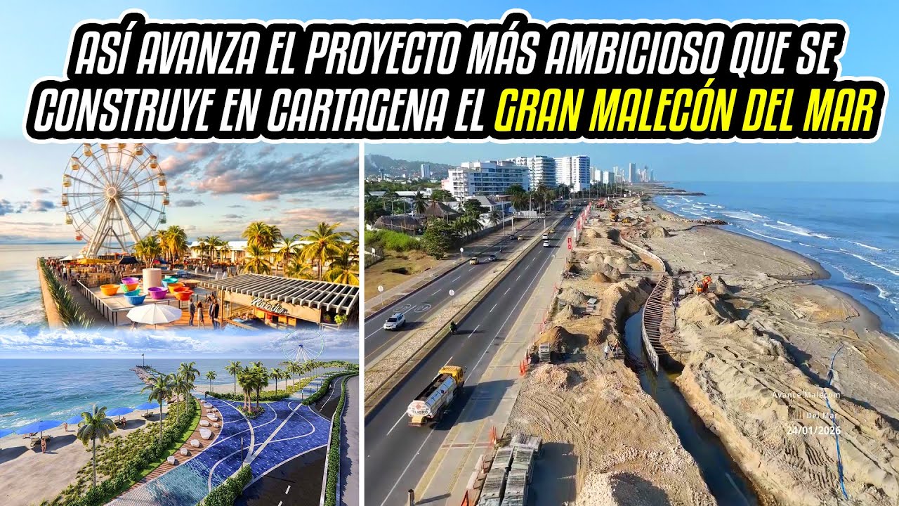 Así Avanza el Proyecto más Ambicioso que se Construye en Cartagena, El Gran Malecón del Mar