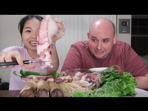Vlog 532| Mực Ống Hấp Sả Chấm Mắm Gừng. Nấm Đùi Gà,Nấm Kim Châm Hấp Giòn Dai Sần Sật Max Đã