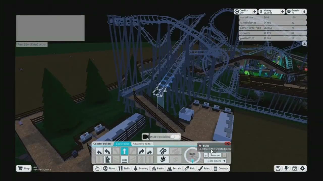 [TUTORIAL] Beginner rollercoaster in Theme Park Tycoon 2 ROBLOX