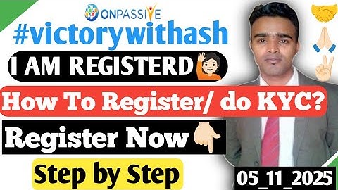 Free Registration Started ll Register Now ll #victorywithash #onpassive #pin2ktech1 