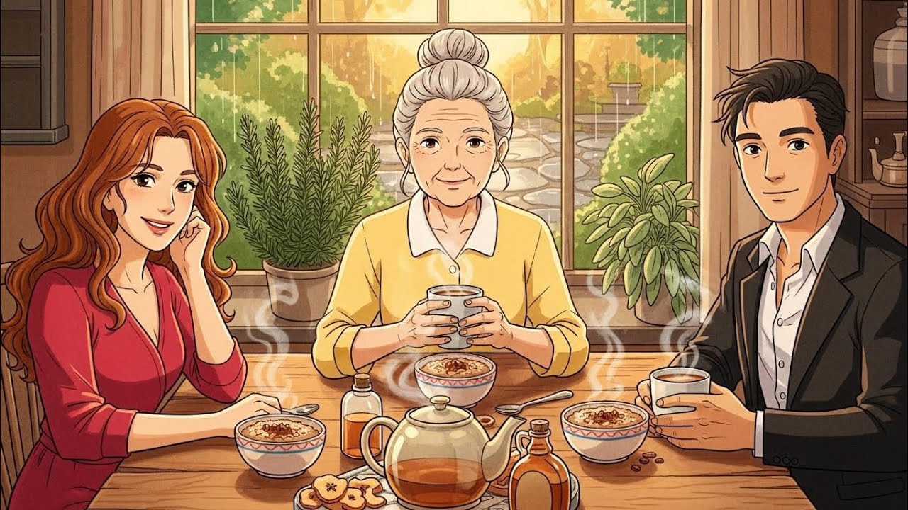 The Smell of Rain : A Slow Afternoon at a Cozy American Inn with Family | Ghibli-Style Animation