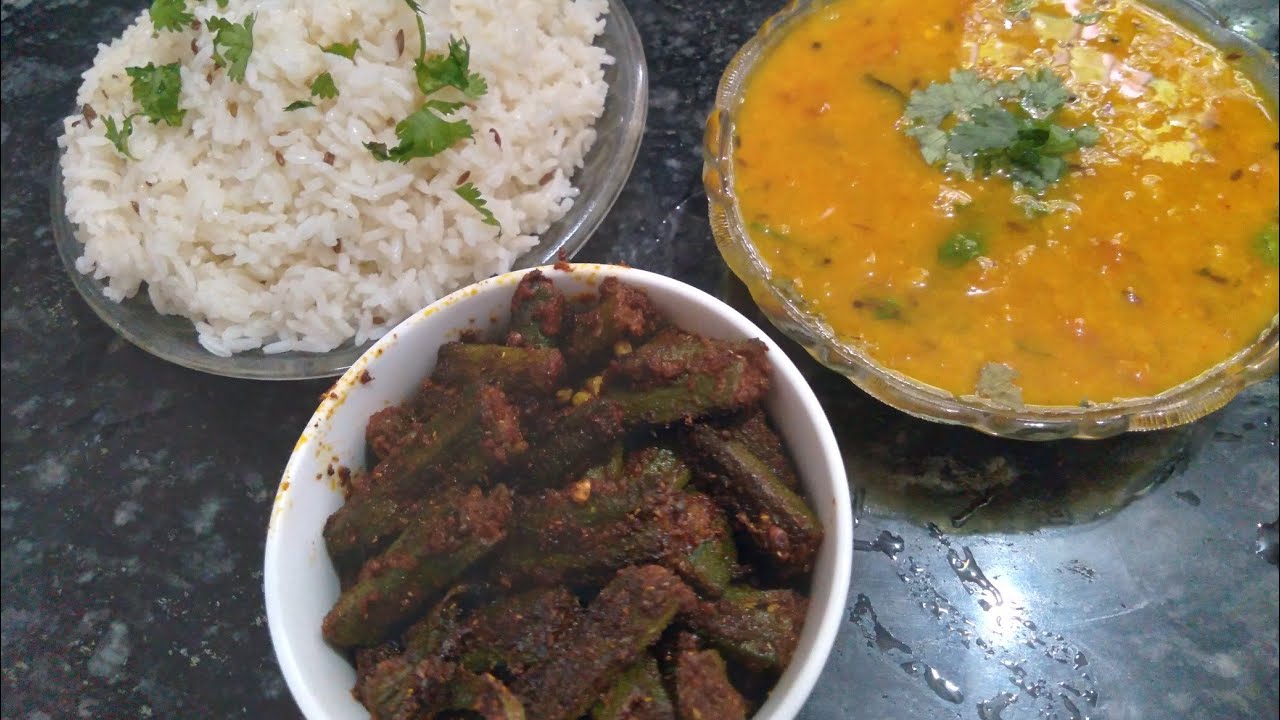 Tasty Dal Fry/ Jeera Rice /Bhendi Masala Fry /in very simple way YouTube