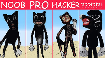 Pixel Art (NOOB vs PRO vs HACKER) Cartoon Cat in Minecraft