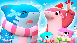 CHRISTMAS: Oh no! Baby Shark got a BOO BOO  playing in the Snow! - Kids learn safety tips