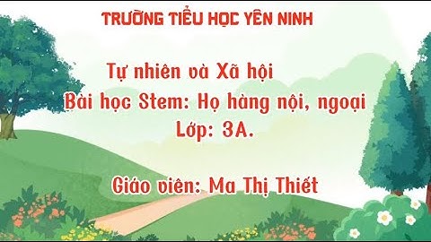 Video bài học STEM – Tự nhiên và Xã hội lớp 3 với chủ đề “Họ hàng nội, ngoại”